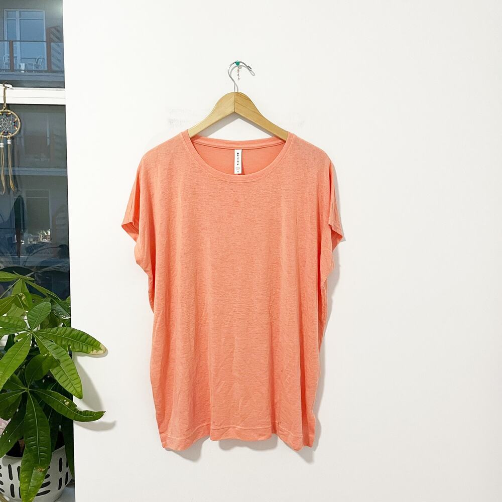 Athleta Release Short Sleeve Tee in Island Coral Pink Size Medium